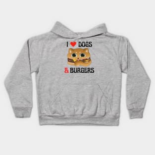 I Love Dogs and Burgers Kids Hoodie